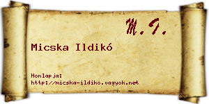 Micska Ildikó névjegykártya